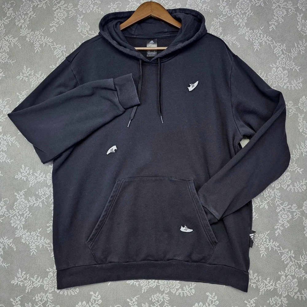 Adidas Hoodie‎ Men's XL Undeniable Sneaker Patch Black Streetwear Pullover